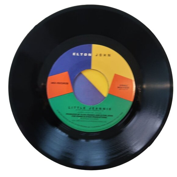 Elton John 45 RPM Vinyl Record Little Jeannie/Conquer The Sun 1980 MCA Records 4 - Picture 3 of 6